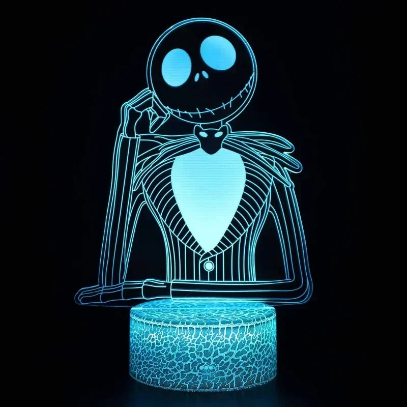 Nightmare Before Christmas 3D LED Nachtlicht – Jack & Sally Figur, Deko-Lampe für Kinderzimmer