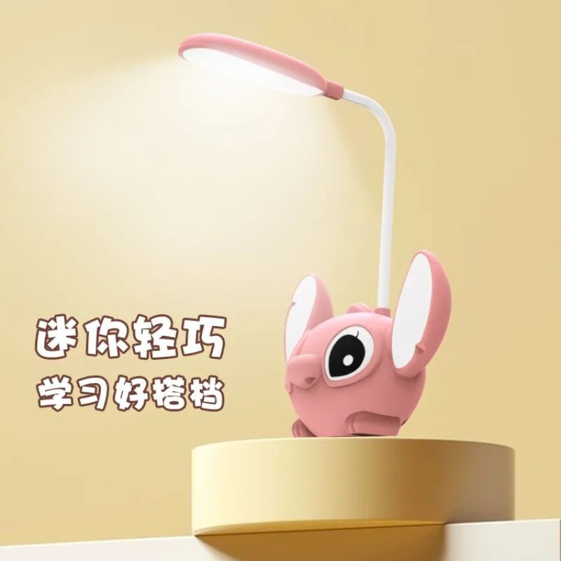 Stitch Luminous desk lamp, led light, usb charging, small fan, mini night light, pencil sharpener, cute cartoon lighting gift
